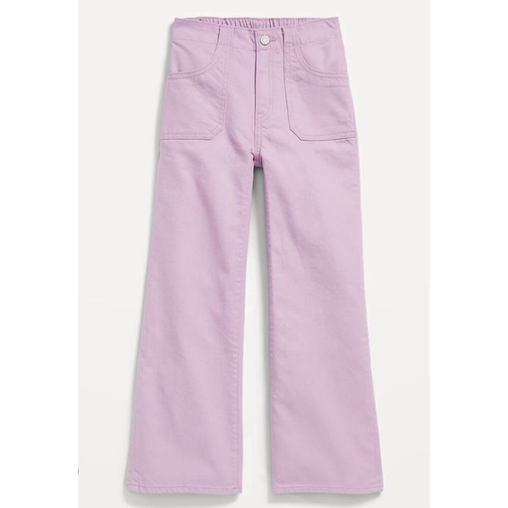 Old Navy Lilac High Rise Baggy Wide Leg Elastic Waist Jeans Pants Size XL 12